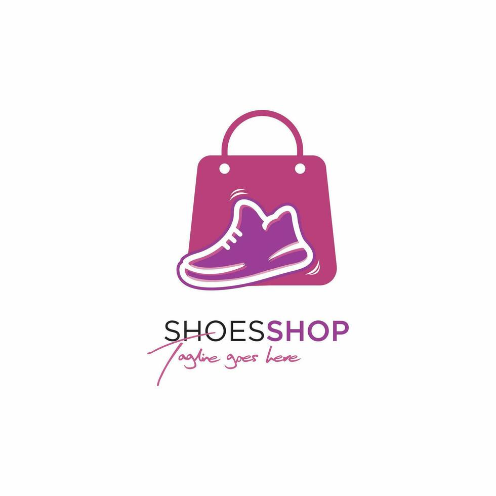 chaussure sac ou chaussure magasin vecteur symbole. adapté pour entreprise, la toile, en ligne boutique, social médias