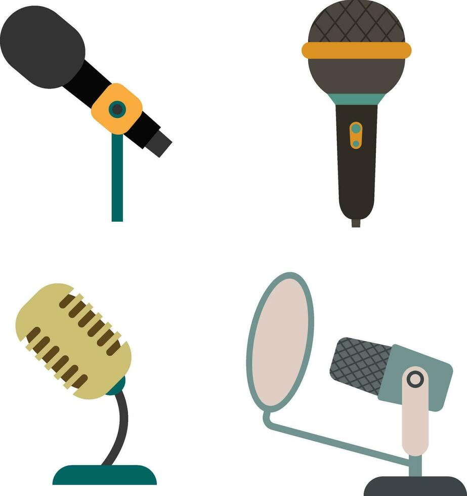 Podcast microphone illustration, la toile conception icône. du son vecteur icône, enregistrer. microphone - studio symbole enregistrement. rétro microphone icône. vecteur illustration