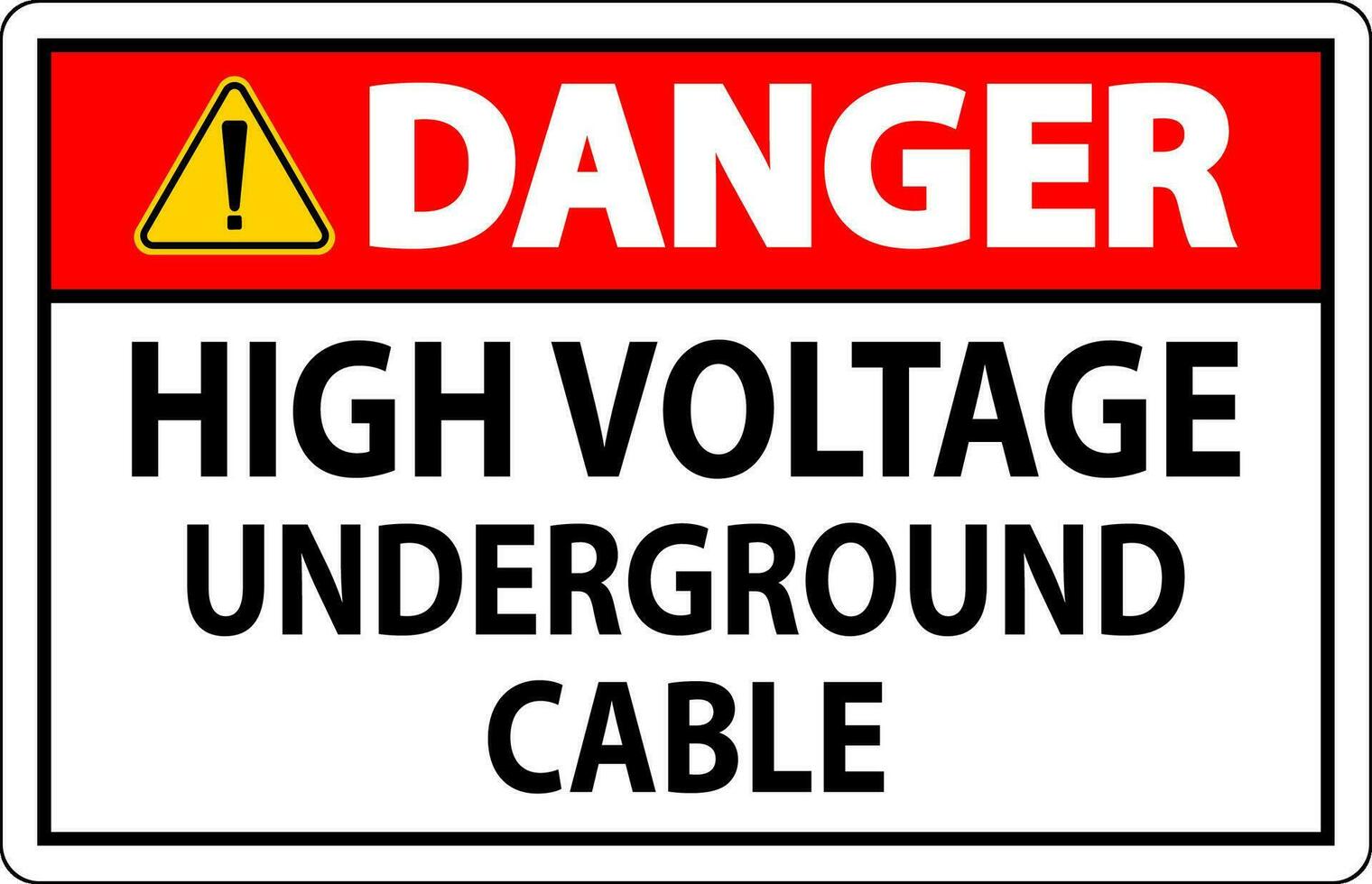 danger signe haute Tension souterrain câble vecteur