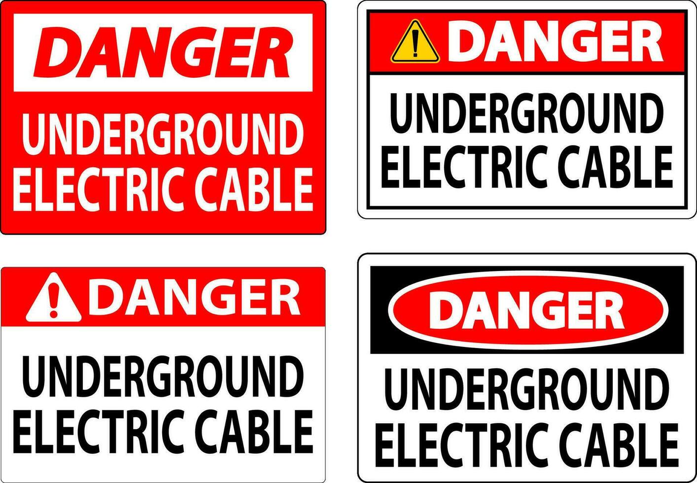 danger signe, souterrain électrique câble vecteur
