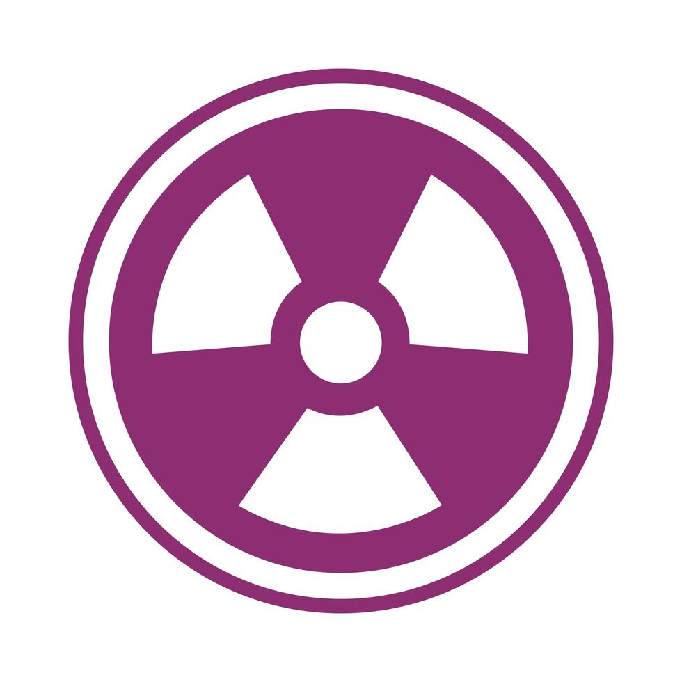 icône de style de ligne de signalisation de prudence nucléaire vecteur