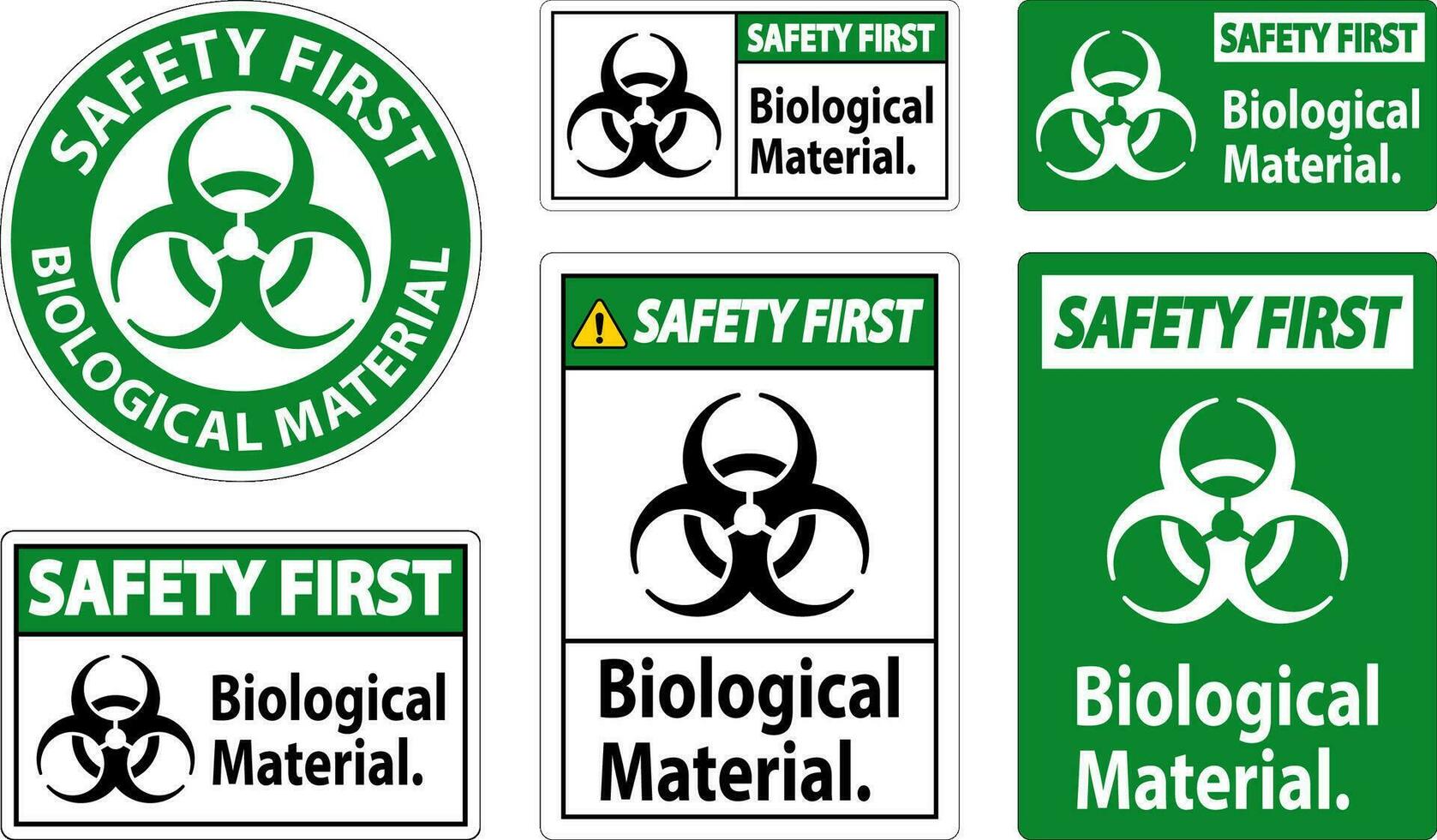 sécurité premier étiquette biologique Matériel signe vecteur