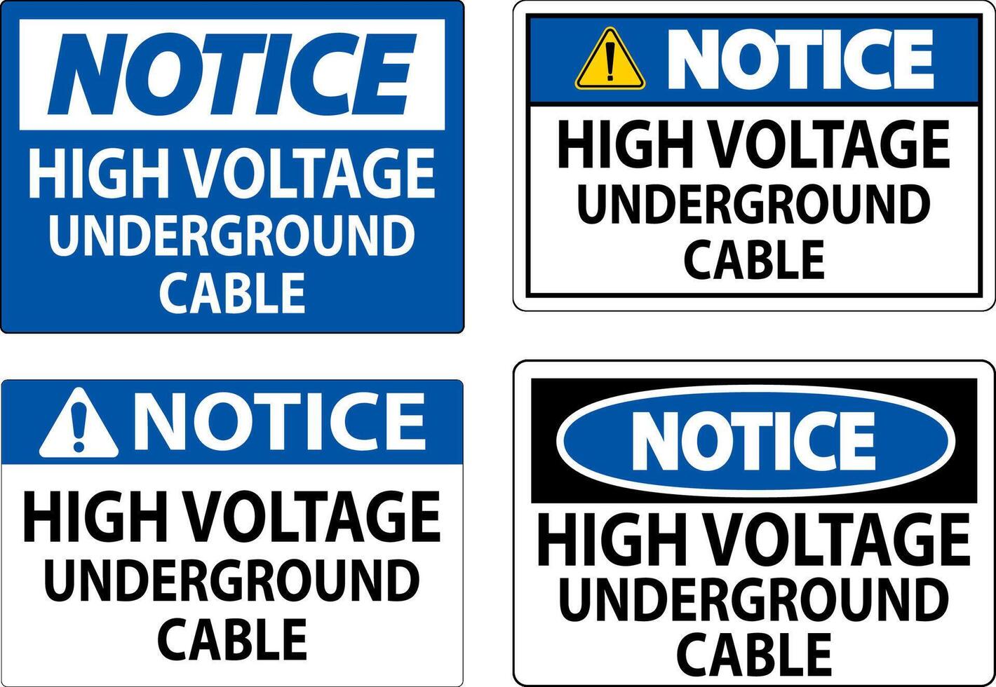 remarquer signe haute Tension souterrain câble vecteur