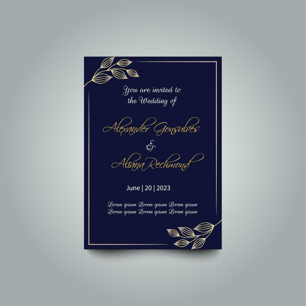 luxe mariage invitation carte conception ensemble. luxe ancien d'or vecteur invitation carte modèle