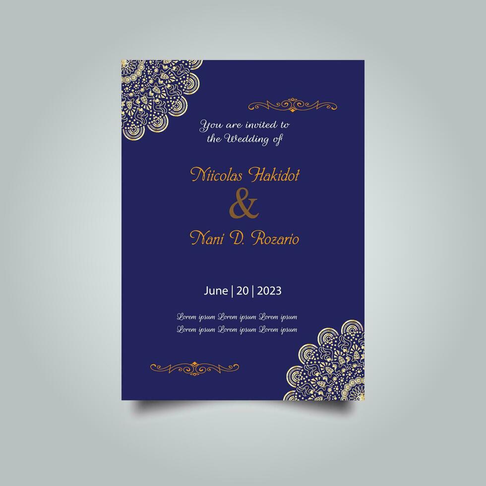 luxe mariage invitation carte conception ensemble. luxe ancien d'or vecteur invitation carte modèle