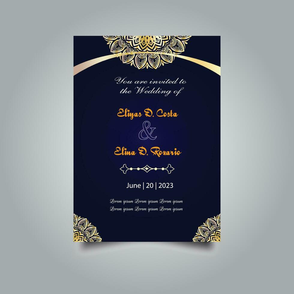 luxe mariage invitation carte conception ensemble. luxe ancien d'or vecteur invitation carte modèle