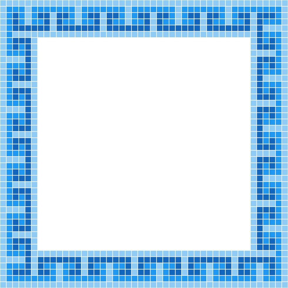 bleu tuile cadre, mosaïque tuile cadre, tuile cadre, sans couture modèle, mosaïque Cadre sans couture modèle, mosaïque carrelage texture ou Contexte. salle de bains mur carrelage, nager bassin carrelage avec magnifique modèle. vecteur