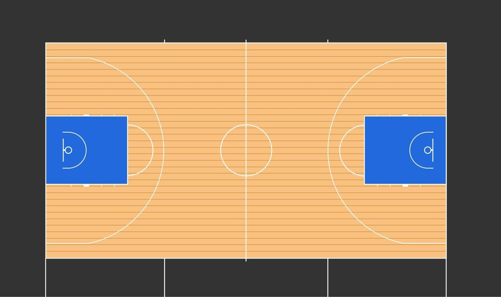 illustration vectorielle de terrain de basket avec marquages fiba vecteur