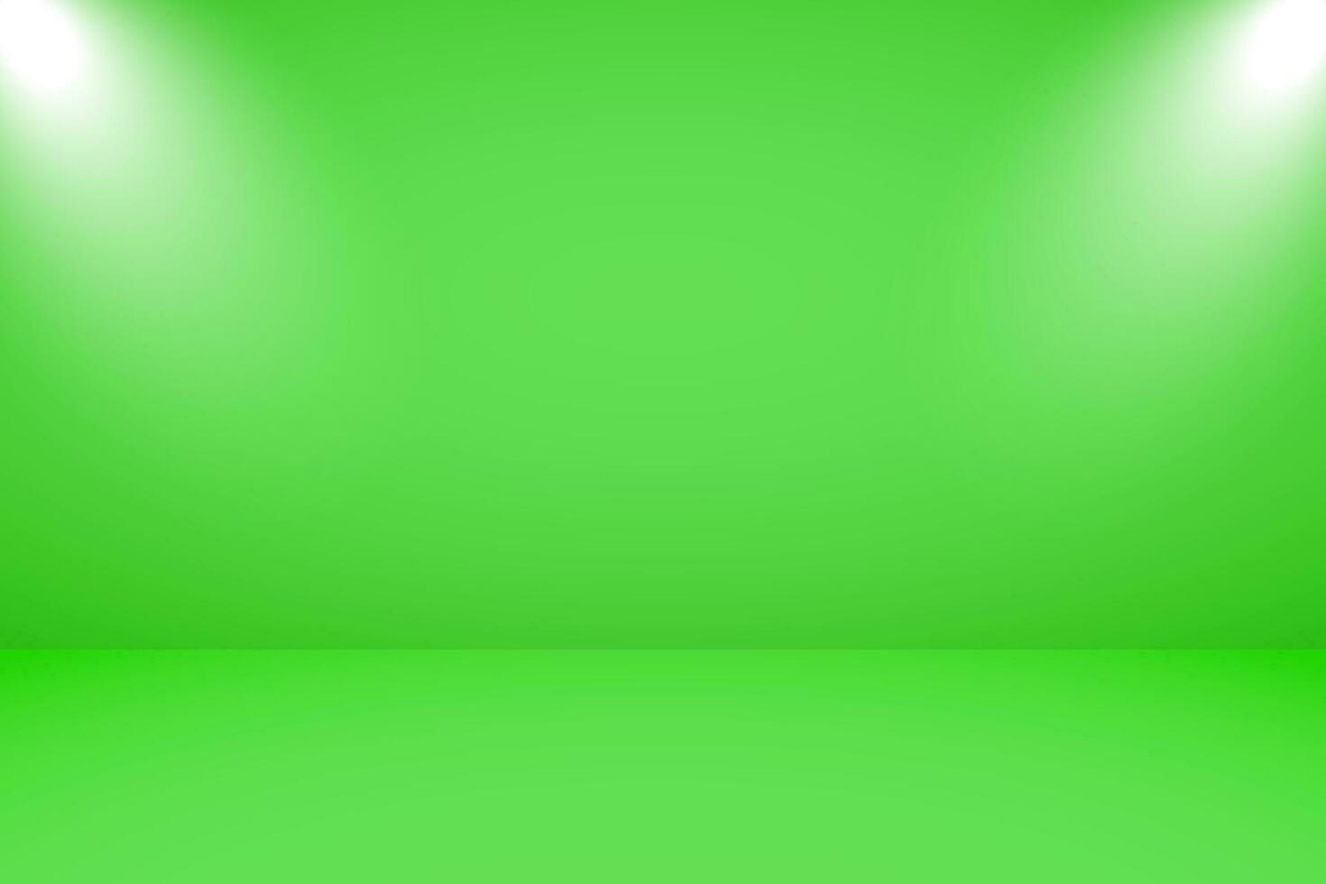 vecteur illustration de vide studio avec éclairage et vert Contexte pour produit afficher