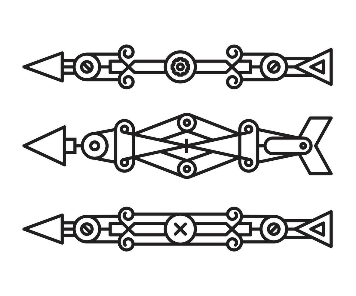 flèches décoration ensemble vecteur ligne illustration