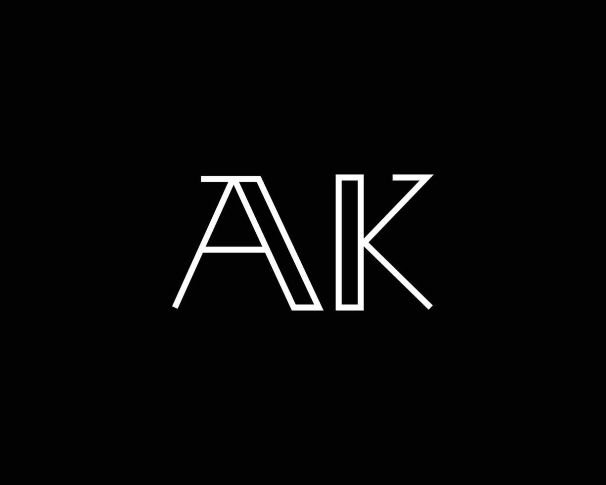 Créatif lettre ak logo conception vecteur modèle