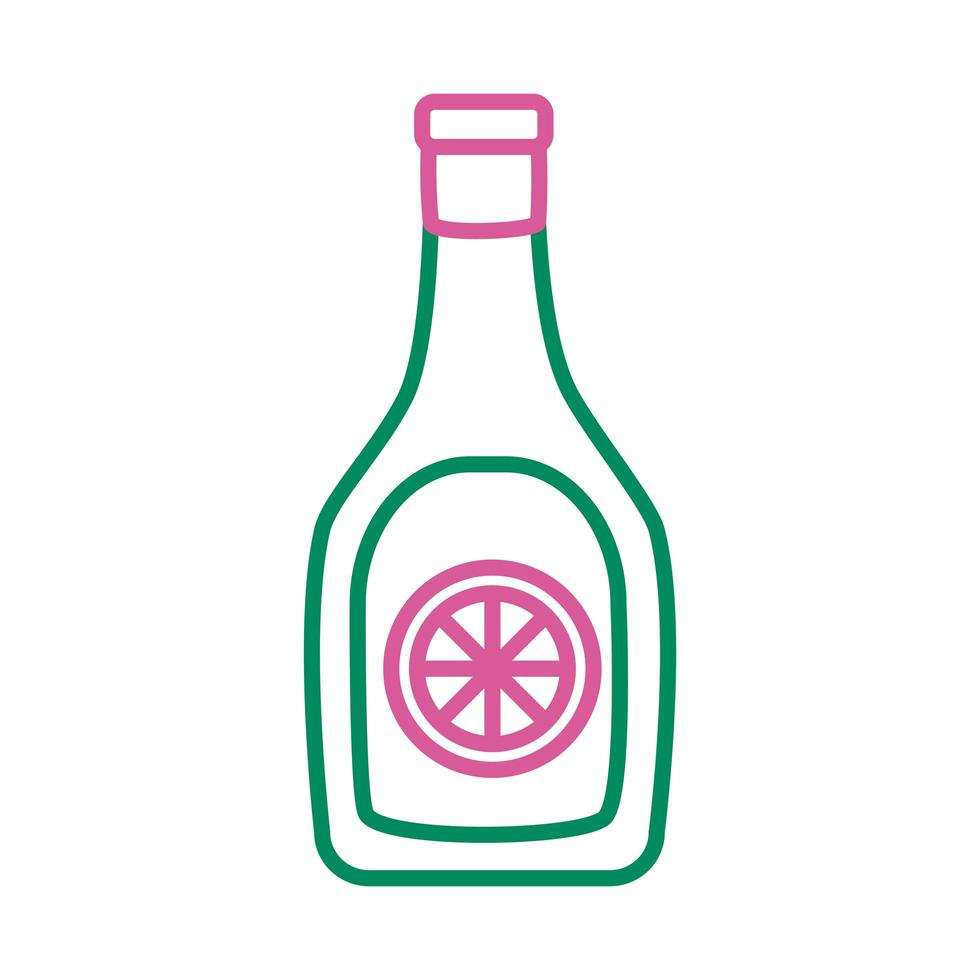 icône de style de ligne mexicaine de bouteille de tequila vecteur