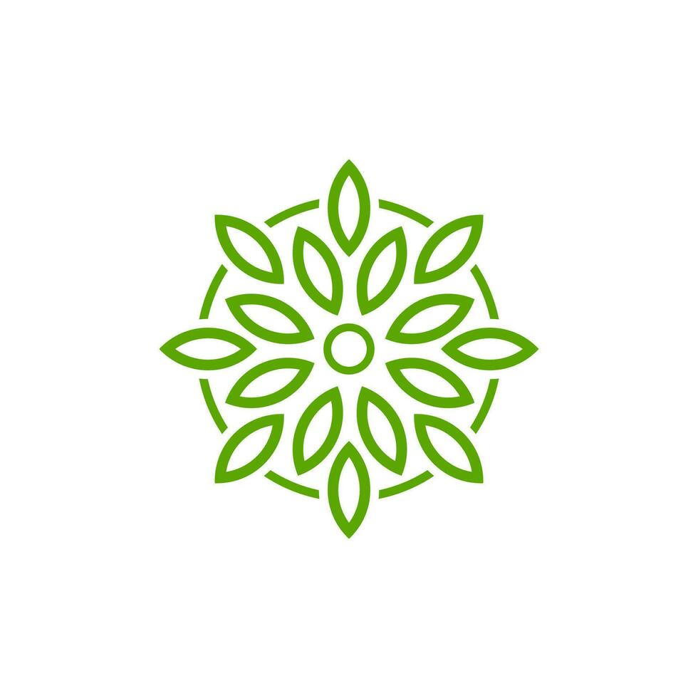 mandala feuille logo conception élégant vecteur