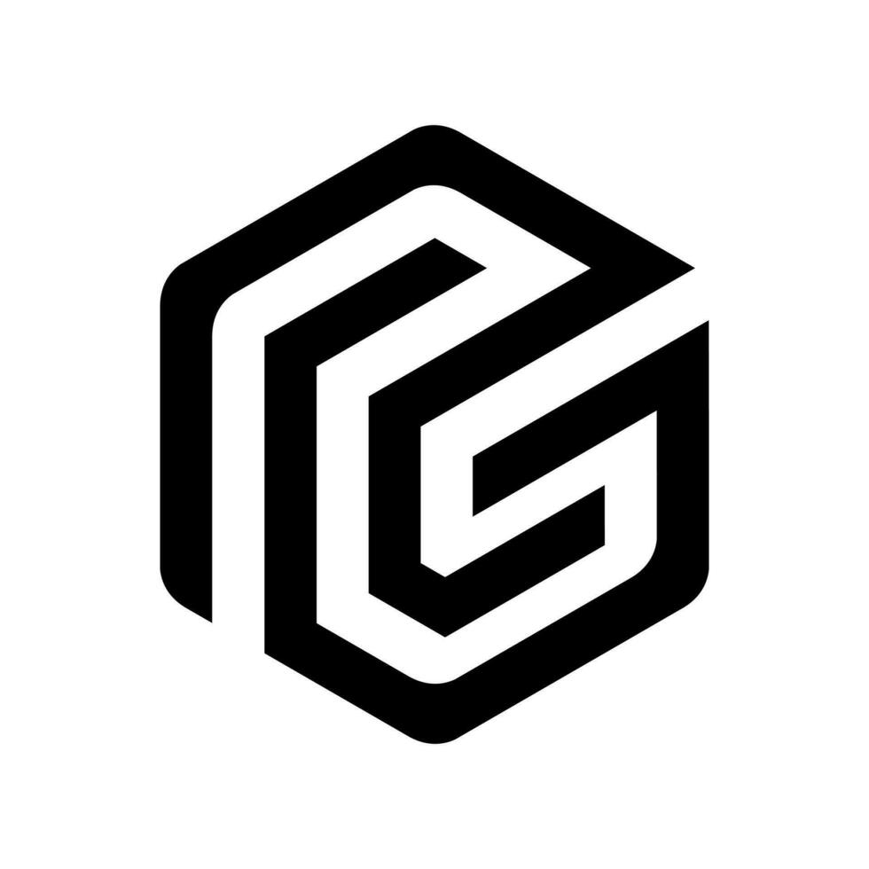 hexagone logo conception dans le forme de le lettre s vecteur