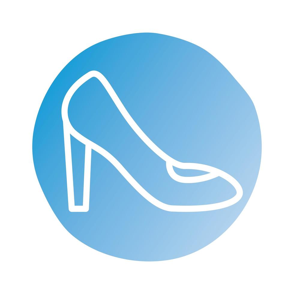 icône de style de bloc de chaussures à talons féminins vecteur