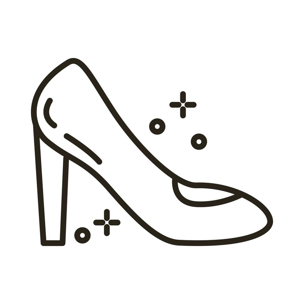 icône de style de ligne de chaussures à talons féminins vecteur