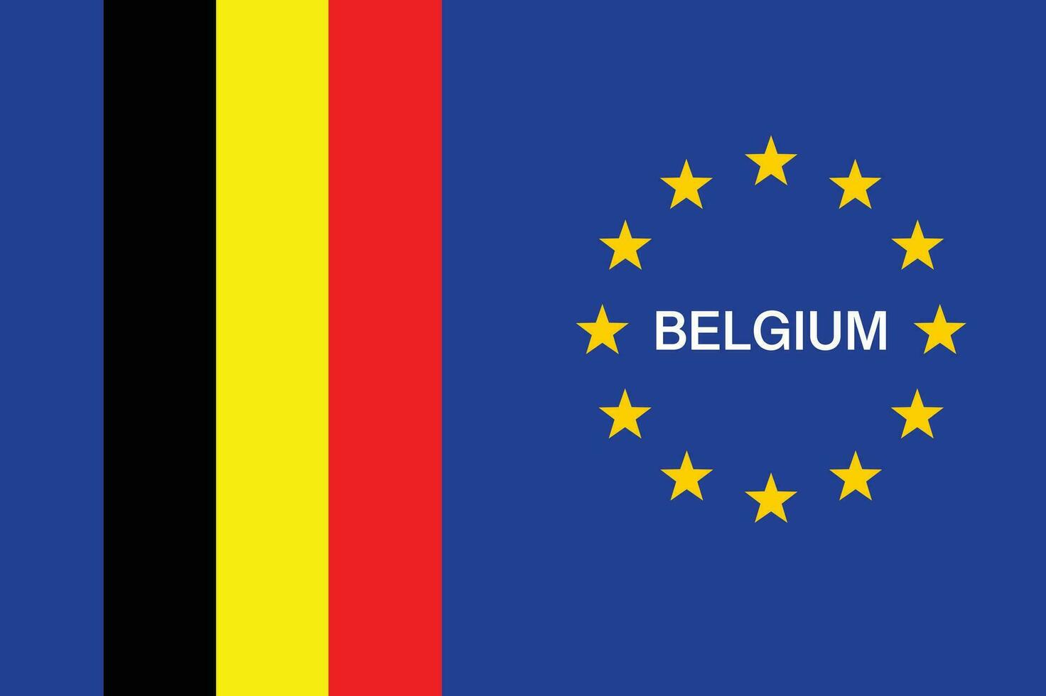 Belgique et européen syndicat nationale officiel drapeau symbole, bannière vecteur illustration.