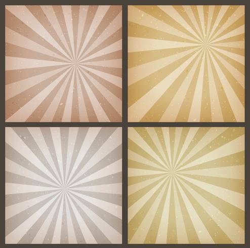 Abstrait Vintage Sunbeams Backgrounds Set vecteur