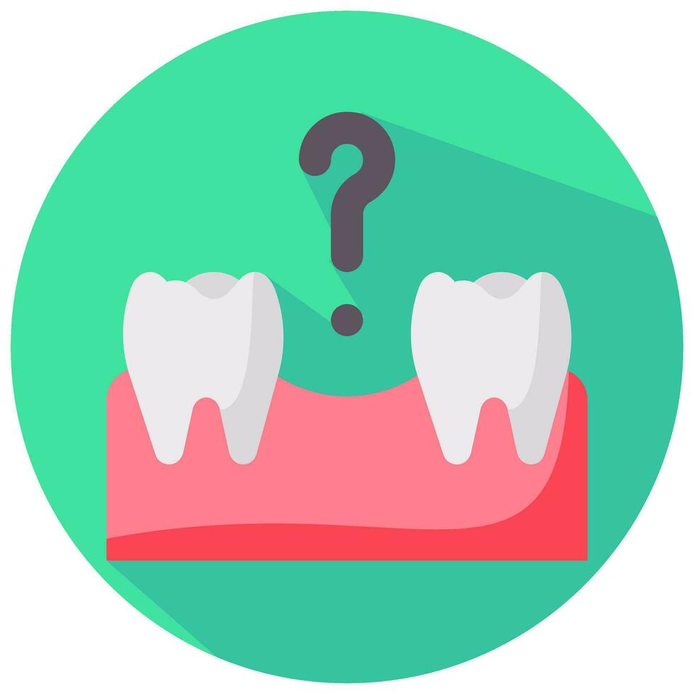 disparu dent vecteur rond plat icône