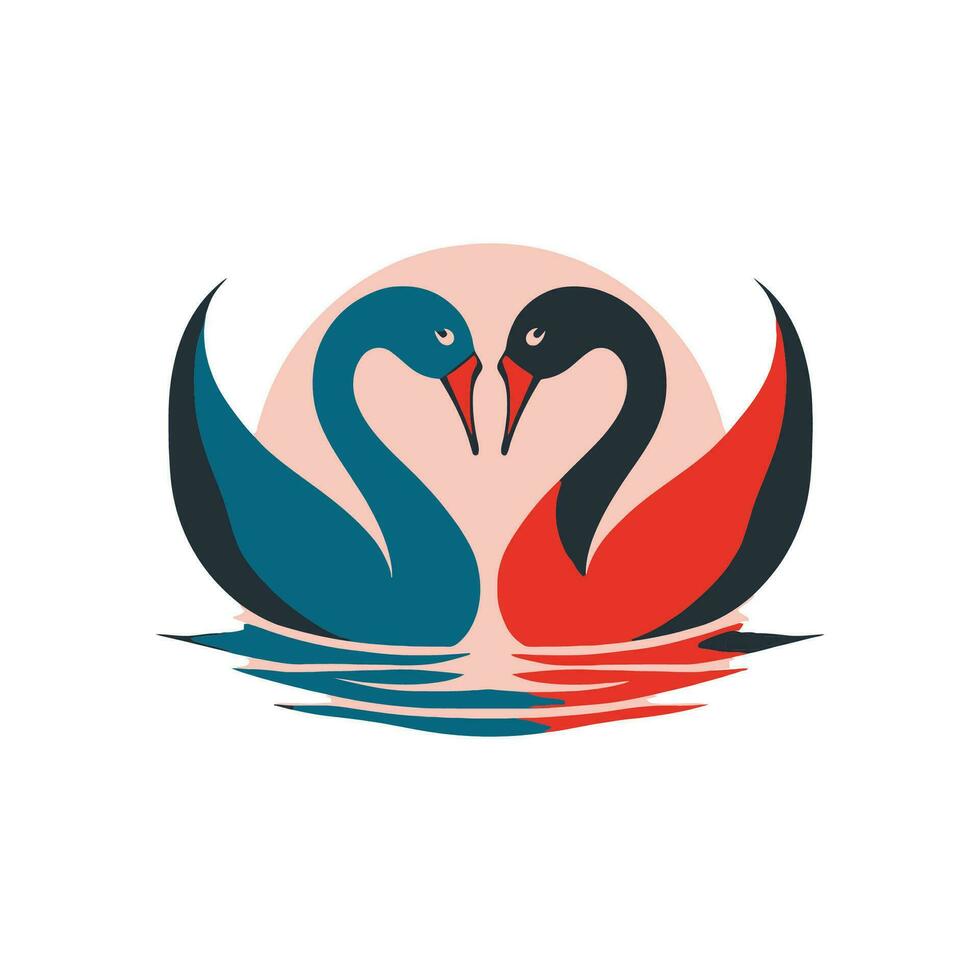 cygne logo illustration vecteur conception