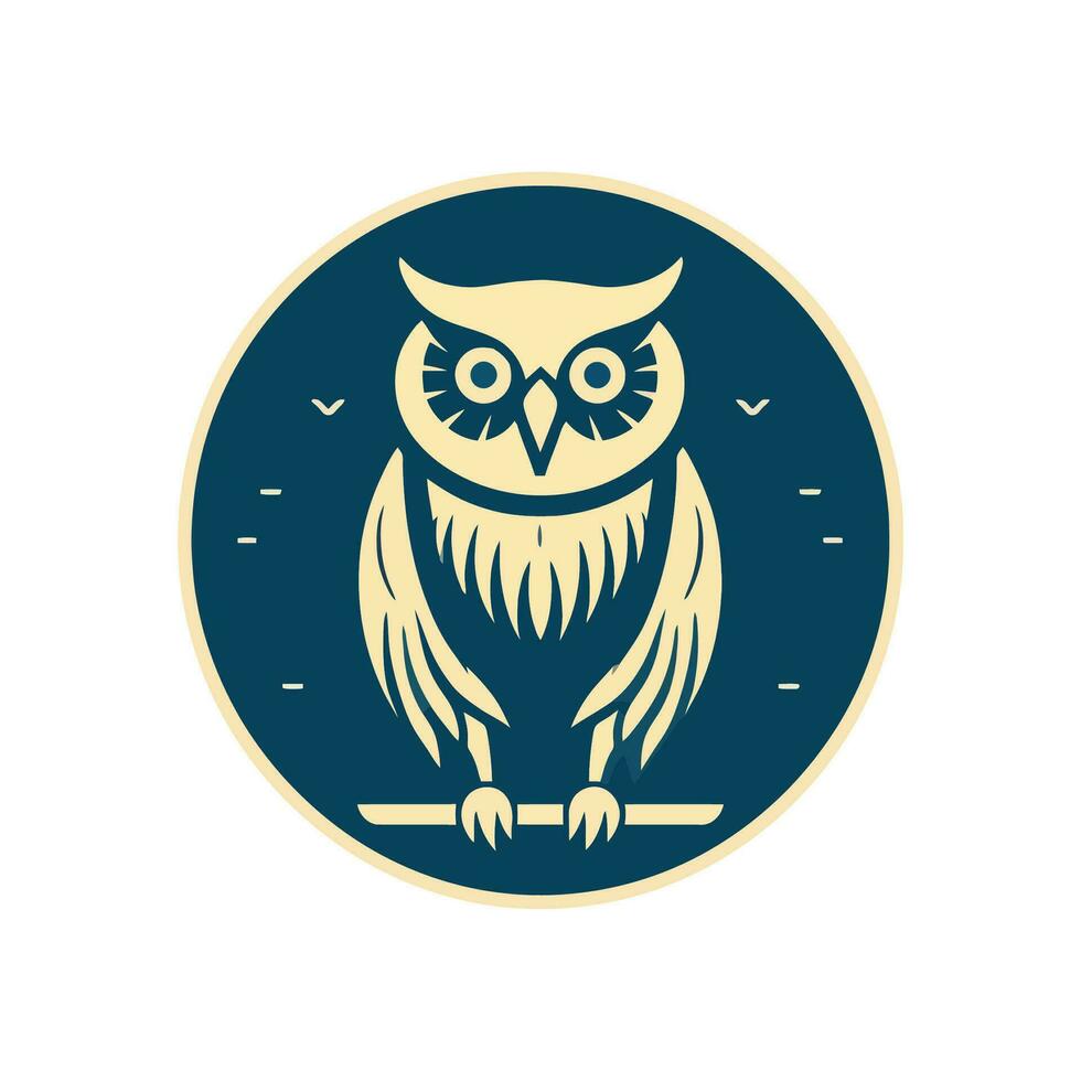 hibou oiseau logo illustration vecteur conception