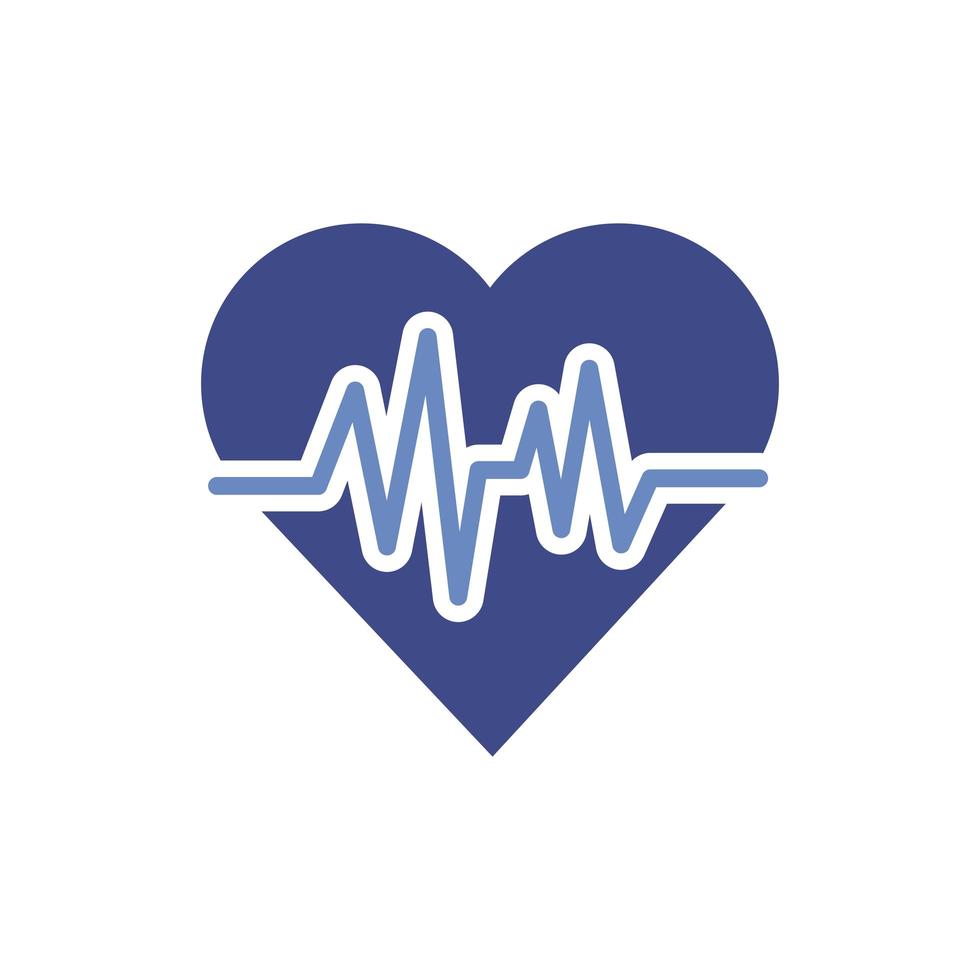 icône plate de pouls cardiologie cardiaque médicale vecteur