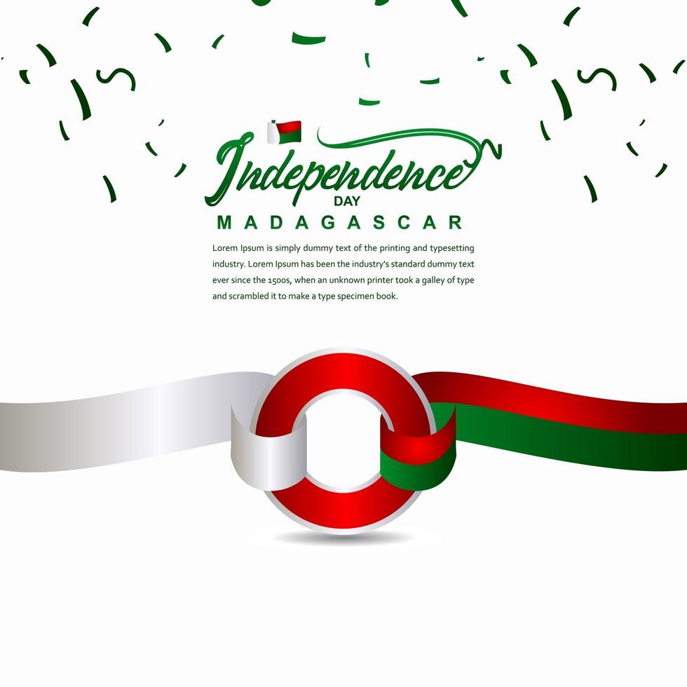 modèle de vecteur d'illustration de conception créative de célébration de la fête de l'indépendance de madagascar