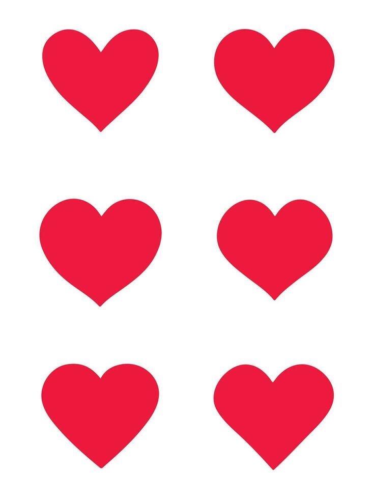vecteur cœurs Icônes ensemble. plat rouge icône isolé sur blanc Contexte. vecteur illustration.