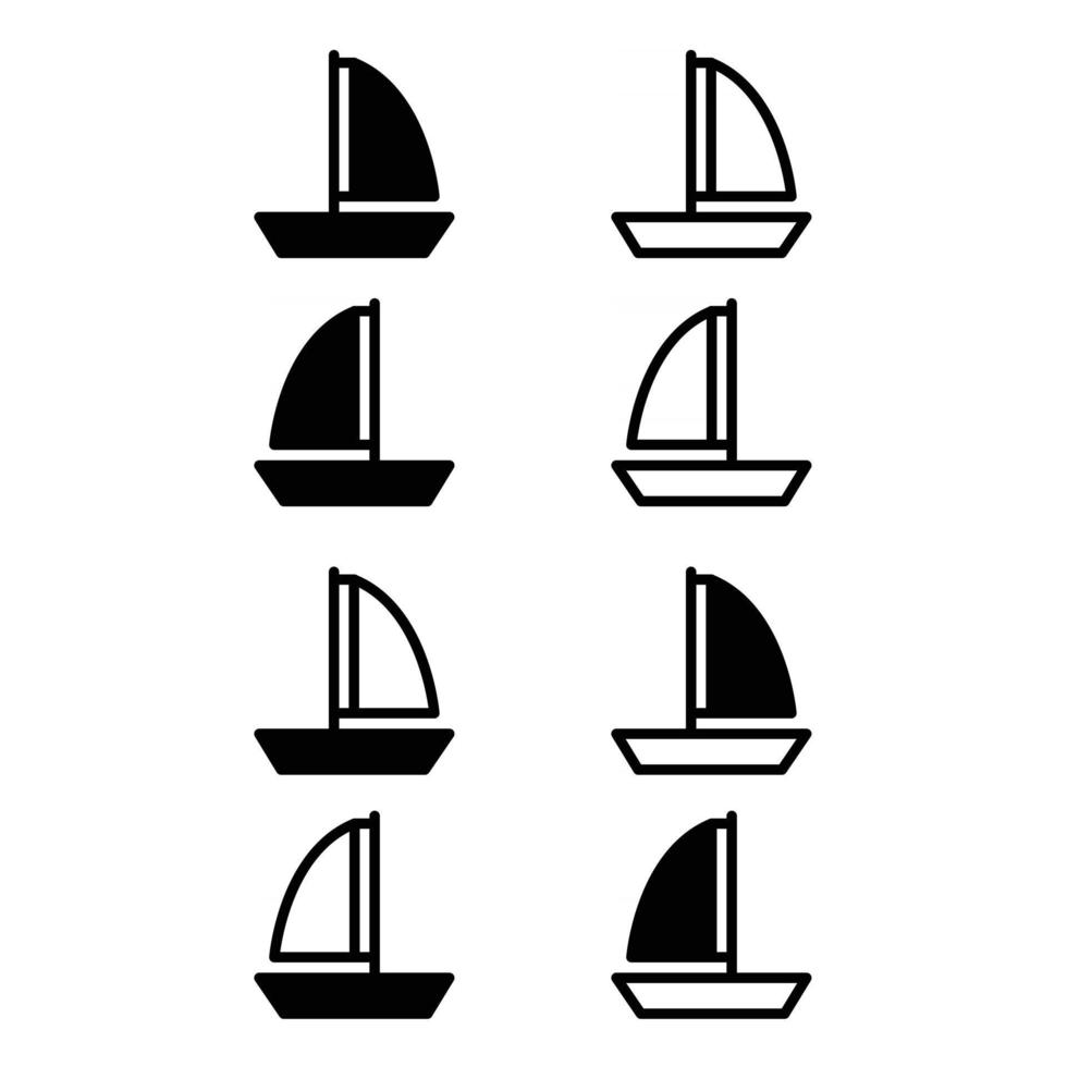 jeu d'icônes de bateau vecteur