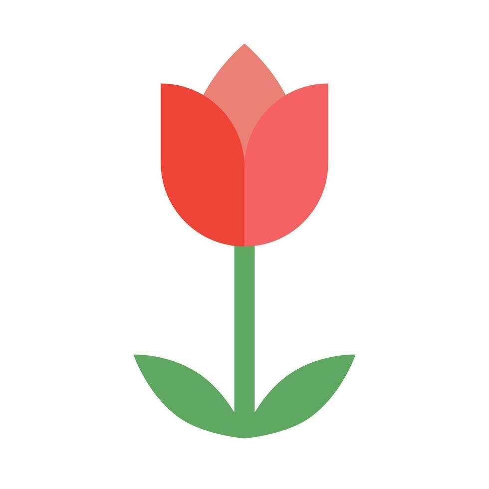 plat conception tulipe icône. rouge fleur icône. vecteur. vecteur