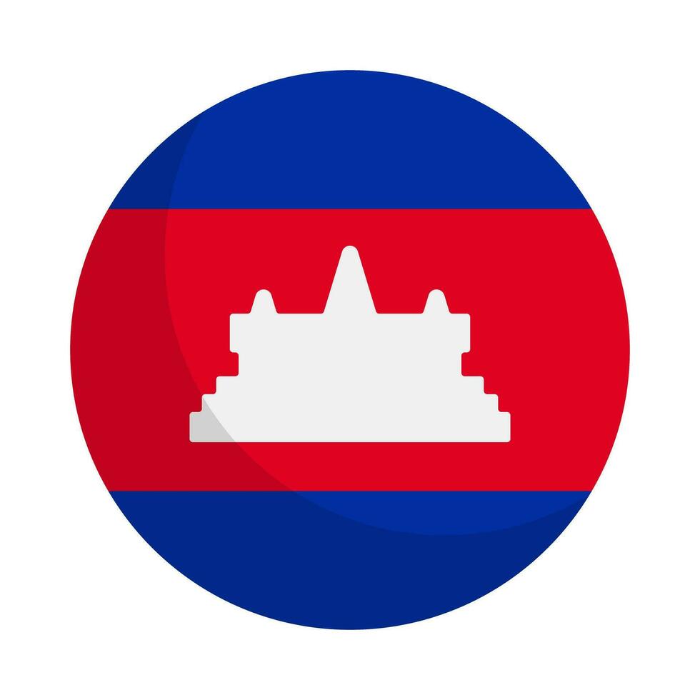 moderne rond cambodgien drapeau icône. Royaume de Cambodge. vecteur. vecteur
