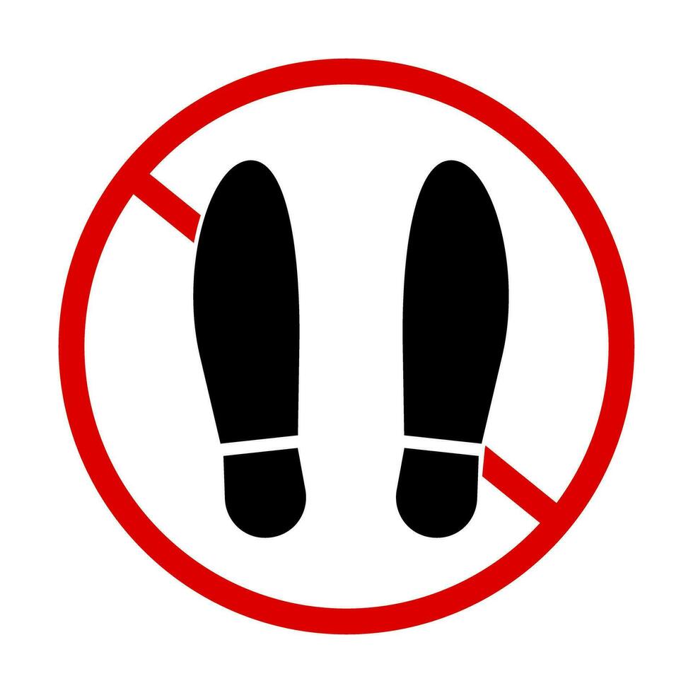 des chaussures strictement interdit signe. non des chaussures signe. vecteur. vecteur