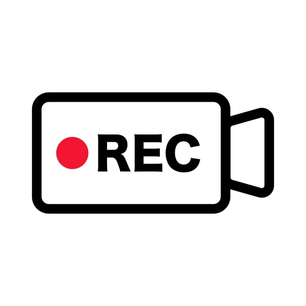 enregistrement caméra icône. vidéo enregistrement. rec. vecteur. vecteur