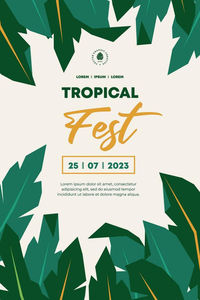 affiche main tiré tropical boho feuilles abstrait griffonnage Contexte conception vecteur