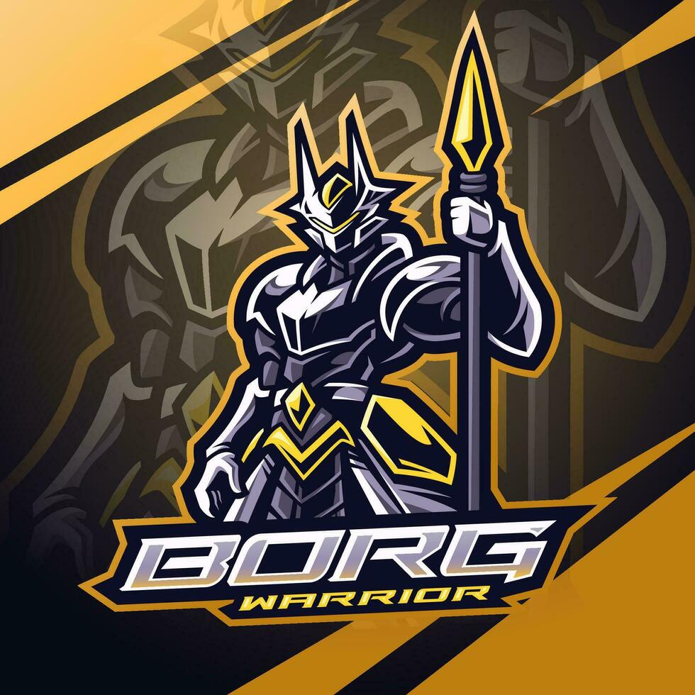 borg guerrier esport mascotte logo conception vecteur