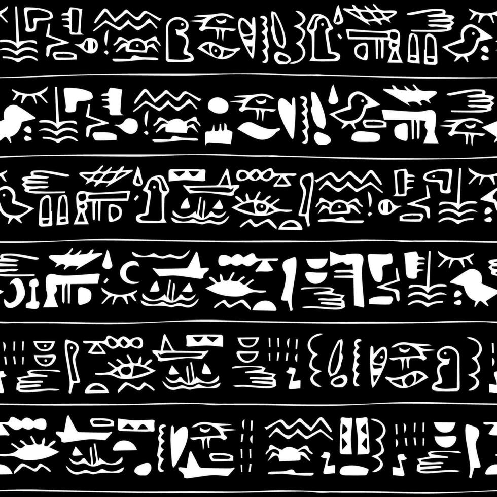 égyptien hiéroglyphes sans couture modèle frontière. vecteur illustration pouvez être utilisé pour tissu, carnet couverture, fond d'écran