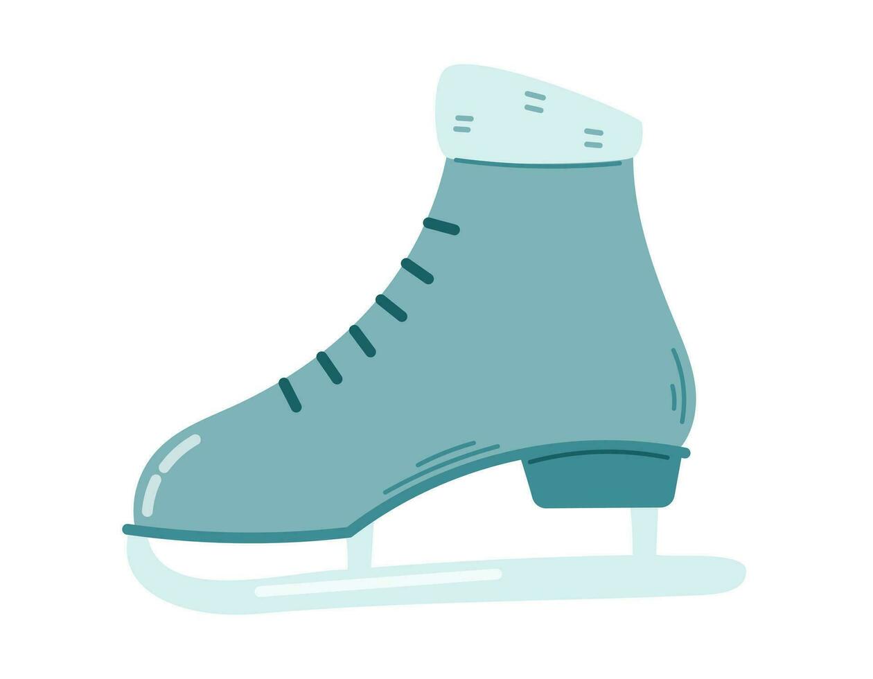 vecteur isolé femelle la glace patinage patin, hiver sport et divertissement concept.