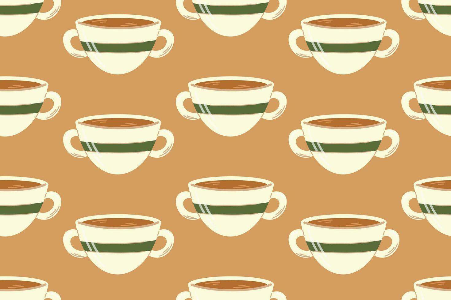 griffonnage tasse de chaud dessin animé thé ou café, vecteur sans couture plat modèle.