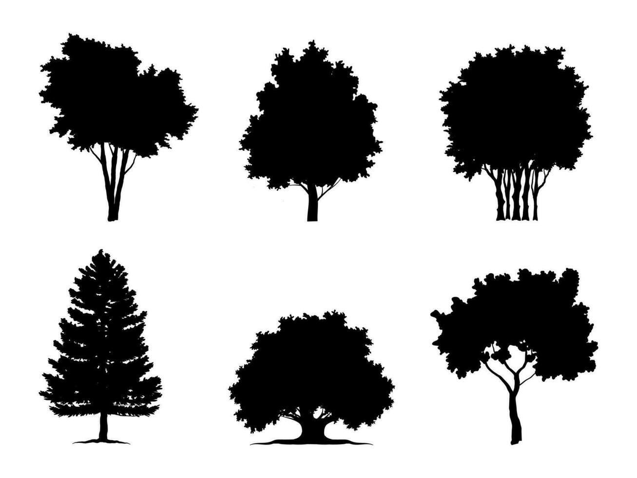 collection isolé arbre symbole silhouette style sur blanc Contexte. pouvez être utilisé pour votre travail. vecteur