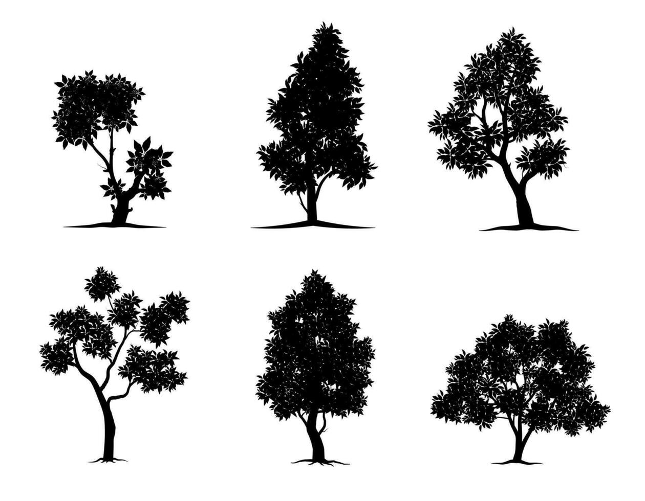 collection isolé arbre symbole silhouette style sur blanc Contexte. pouvez être utilisé pour votre travail. vecteur