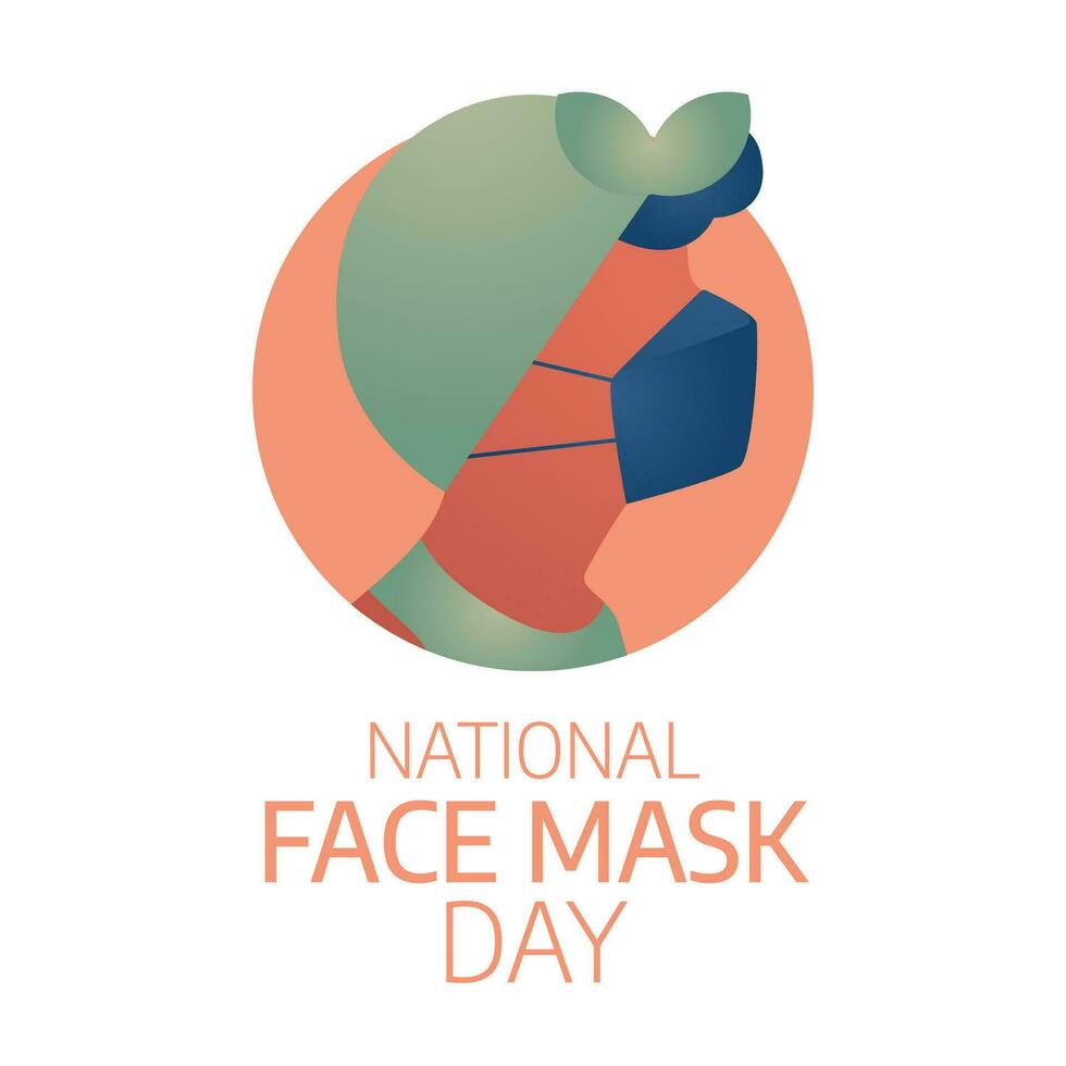 nationale visage masque journée conception modèle pour fête. visage masque illustration. plat médical masque conception. masque illustration. vecteur