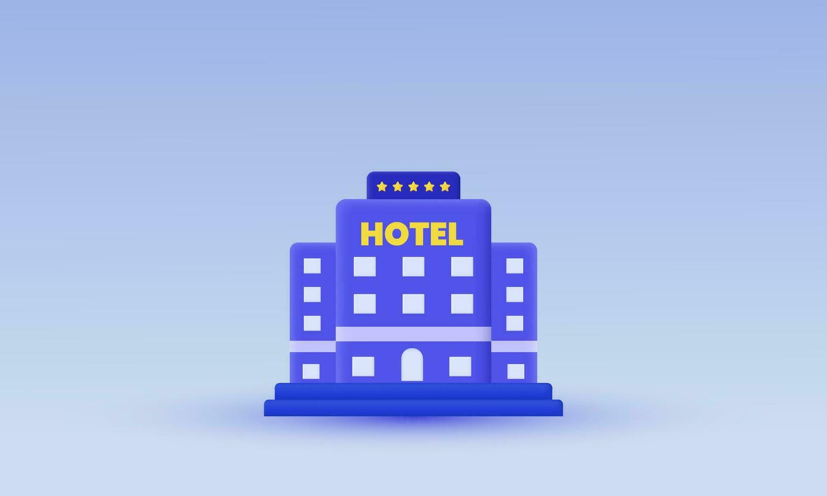 illustration violet unique Hôtel décontractée vecteur icône 3d symboles isolé sur Contexte