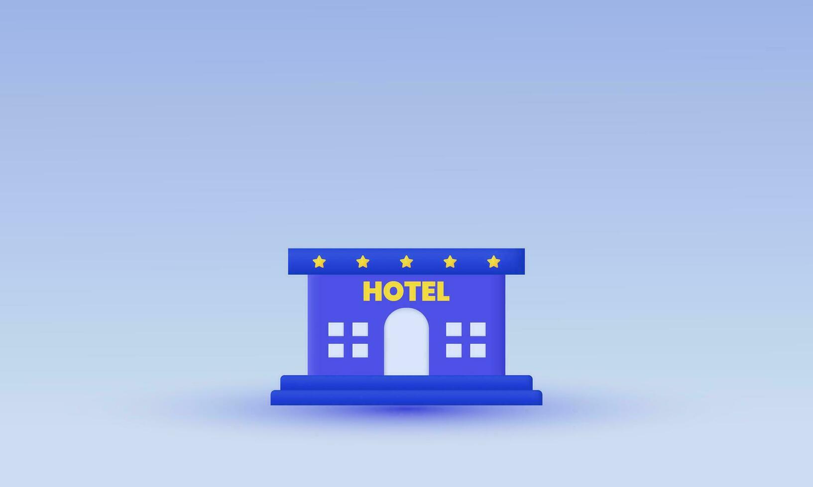 unique violet moderne Hôtel décontractée vecteur icône 3d symboles isolé sur Contexte