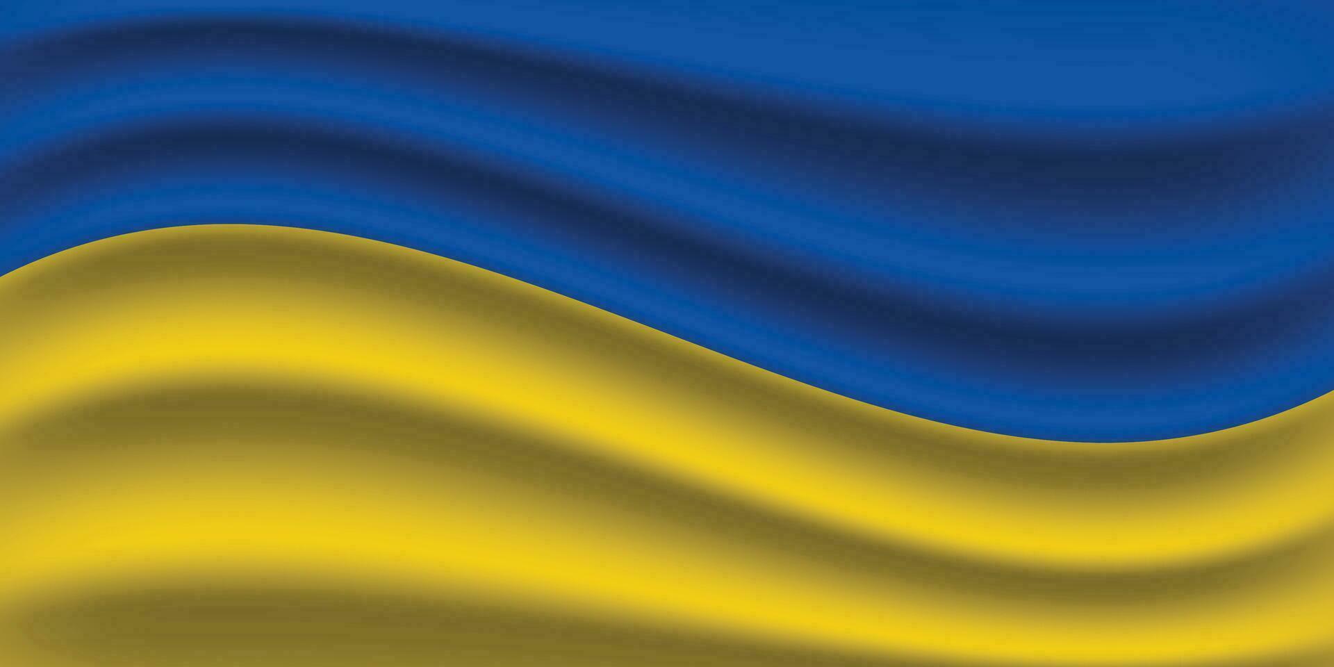 Ukraine drapeau avec ondulé effet vecteur