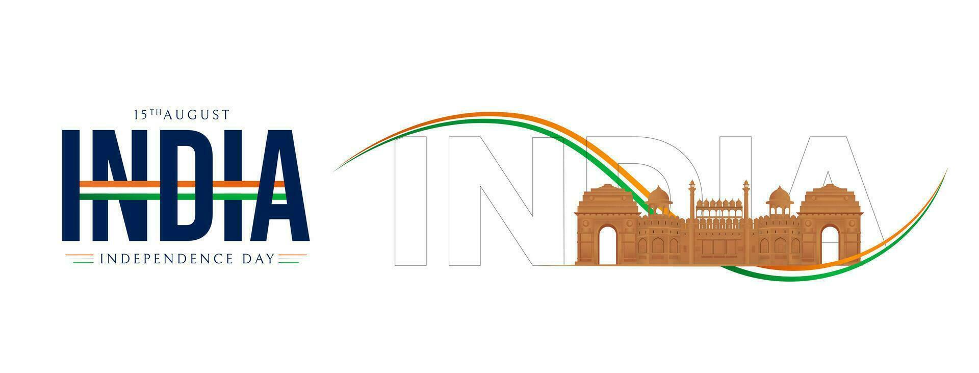 15e août Indien indépendance journée 76e fête vecteur