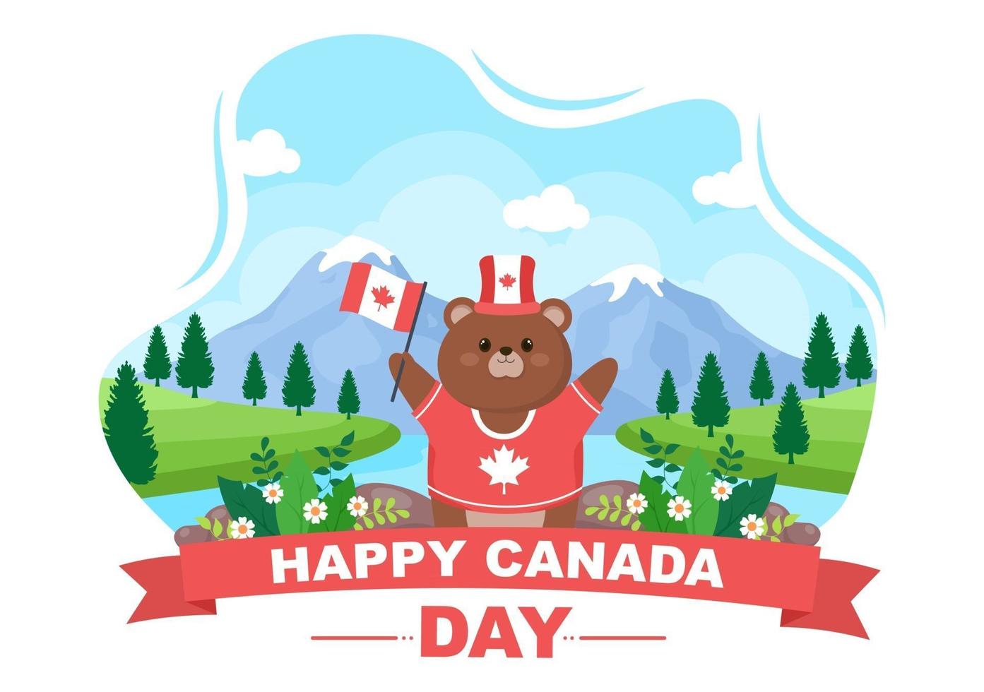 bonne illustration de la fête du canada vecteur