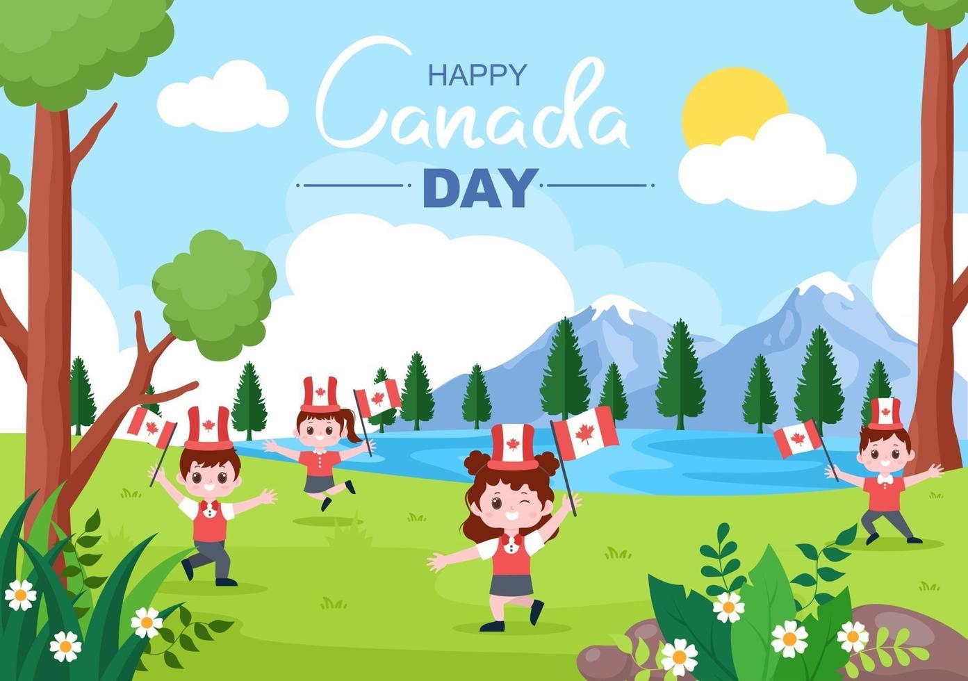 bonne illustration de la fête du canada vecteur