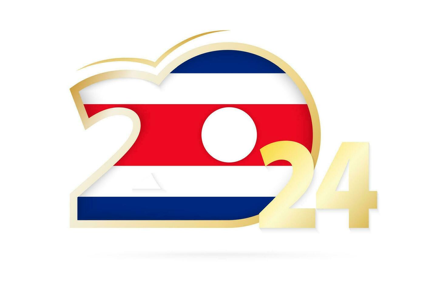 année 2024 avec costa rica drapeau modèle. vecteur