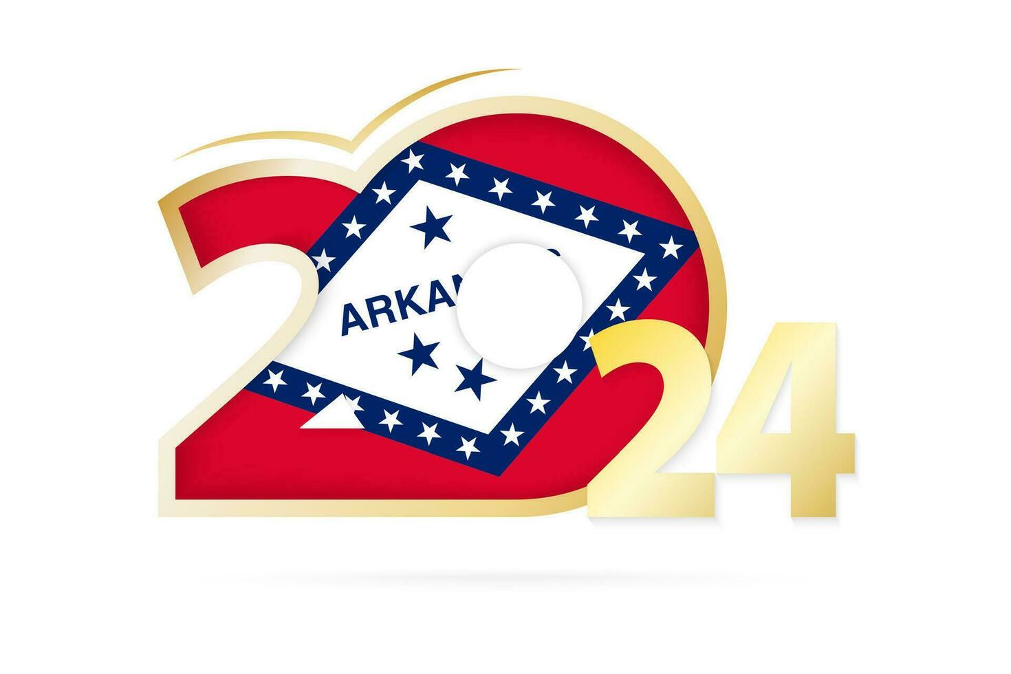 année 2024 avec Arkansas drapeau modèle. vecteur