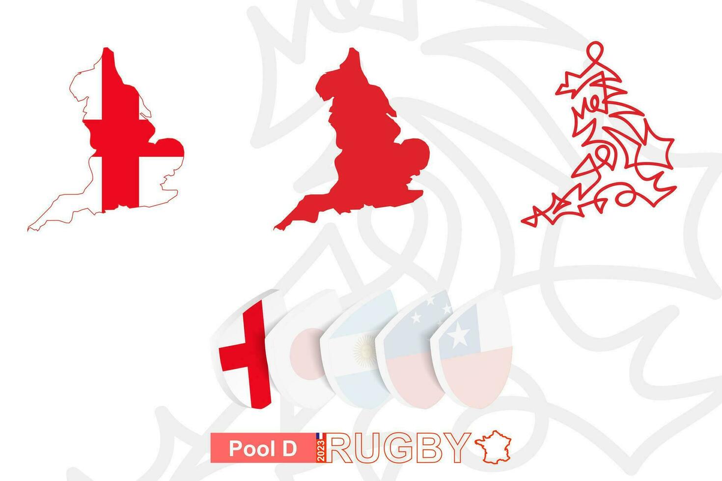 Plans de Angleterre dans Trois versions pour le rugby international championnat. vecteur